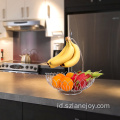 Keranjang Buah Kawat Stainless Steel Dengan Stand Pisang